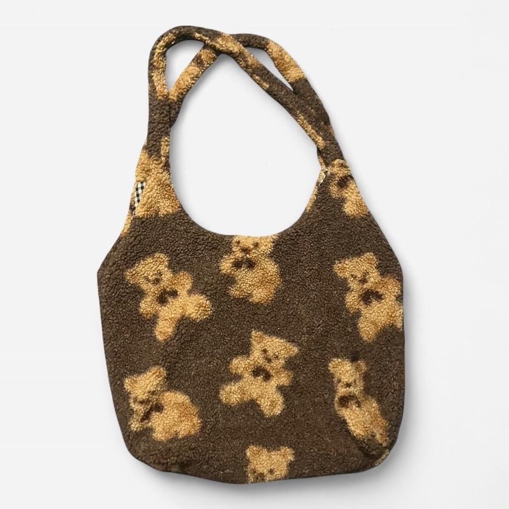 Brown and Tan Teddy Bear Patterned Bag